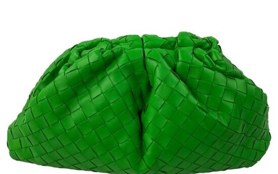 Bottega Veneta The Pouch Green Leather Clutch Purse