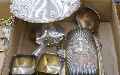 Box Vintage Silverplate Butter Dish etc.