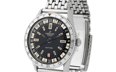 Breitling. Fine and Rare Unitime World-Time Automatic Wristwatch in Steel, Reference 2610, With Revolving Bezel