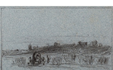 British School (19th Century) Landscape with a hill in the d...
