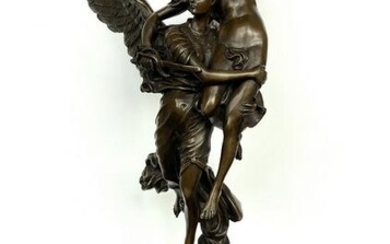 Bronze Gloria victim signed sculpture with marble base