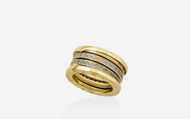 Bulgari, 'B.zero1' gold and aquamarine ring