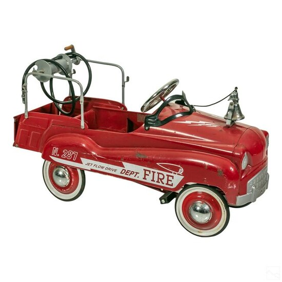 Burns Novelty Red Push Toy Pedal Car Fire Truck
