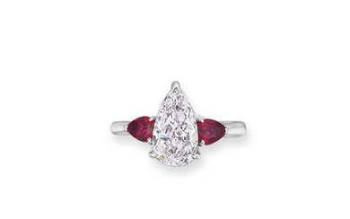 CARTIER COLOURED DIAMOND AND RUBY RING