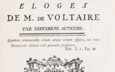 CASANOVA. Scrutinio del libro Eloges de m. de Voltaire.