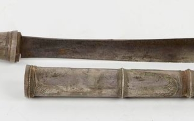 CHINA. Small sword, bone handle, metal scabbard. Long....