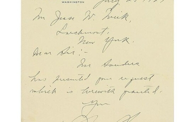 Calvin Coolidge Autograph Letter Signed as President