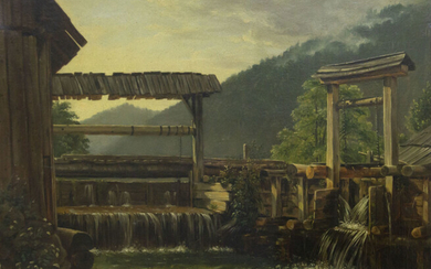 Carl Franz Emanuel Haunold (Austria, 1832-1911) - Dam, Oil on Canvas.