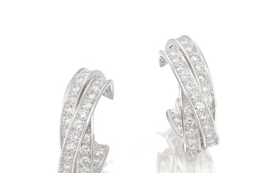 Cartier, Pair of Diamond Ear Clips, 'Trinity'