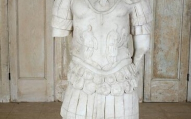 Carved Marble Gladiator Sculpture