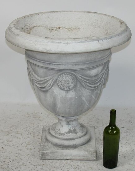 Cast stone classical garden urn