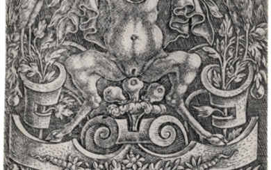 Cesena, Peregrino da - zugeschrieben (tätig um 1515 in Italien)Umkreis. Ornamentpaneel mit Satan und Heronen
