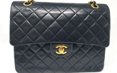 Chanel Classic Vintage Black Lambskin Double Flap