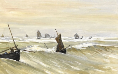 Charles ROUSSEL (1861-1936) "Navires en mer, circa 1912" Huile sur toile signée en bas à...