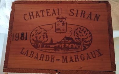 Chateau Siran, LABARDE MARGAUX, 1981 Caisse de 6 bouteilles