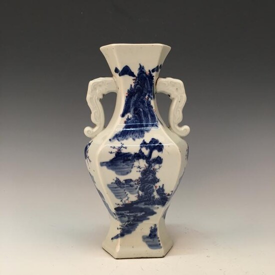Chinese Blue-White 'Landscape' Vase