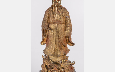 Chinese Cast Brass Figure of an Emperor