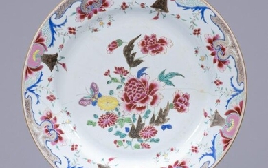 Chinese Famille Rose Porcelain Floral Plate 19th