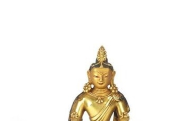 Chinese Gilt Bronze Figure of Shakyamuni