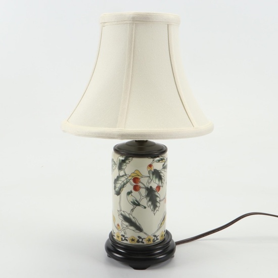 Chinese Hand-Painted Porcelain Table Lamp, Mid-20th Century