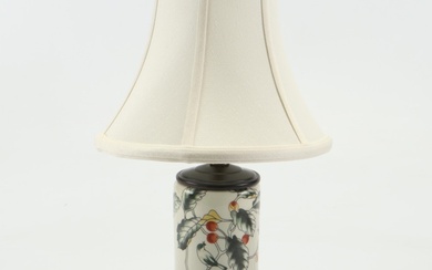 Chinese Hand-Painted Porcelain Table Lamp, Mid-20th Century