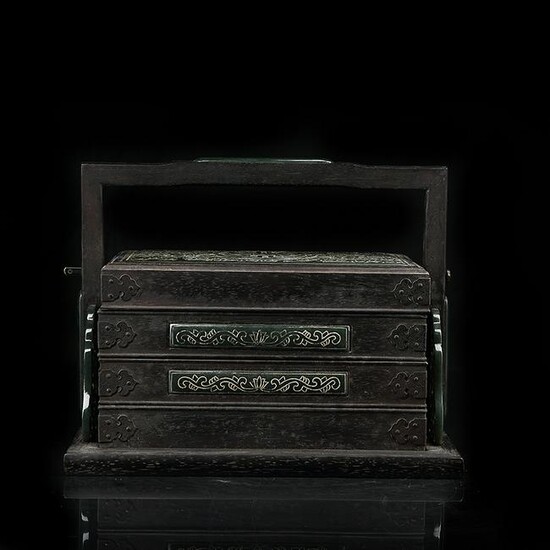 Chinese Jade ande Hardwood Box