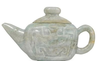Chinese Jadeite Archaic Teapot