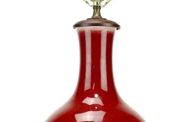 Chinese Oxblood-red Porcelain Lamp