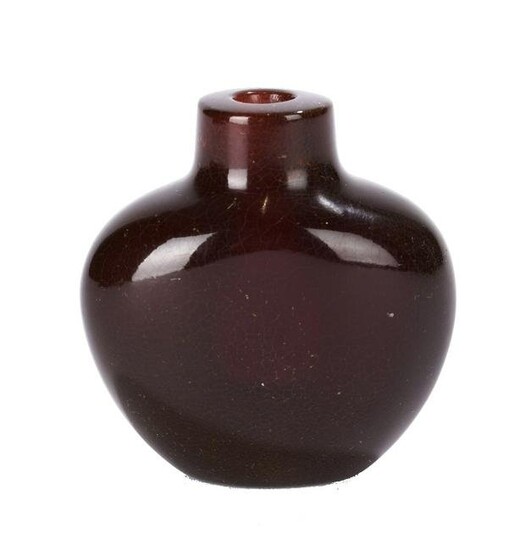 Chinese Red Amber Snuff Bottle