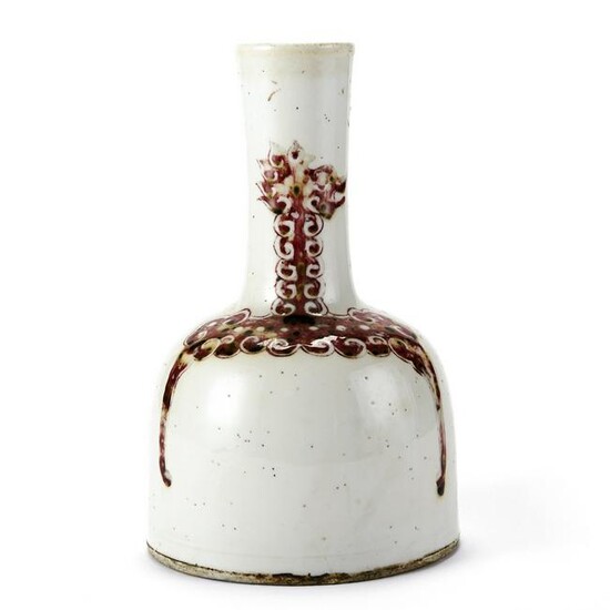 Chinese Republic Iron Red Porcelain Mallet Vase