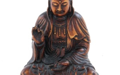 Chinese carved hardwood Guanyin