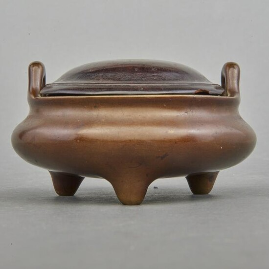 Chinese small cast bronze tripod censer