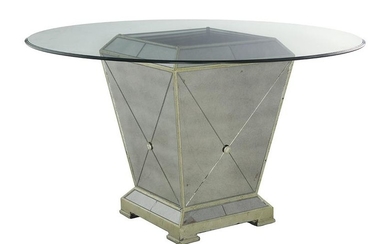 Contemporary Argente and Plate Glass Table