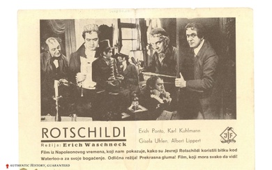 Croatian Anti-Semitic Advertisement Leaflet of the Nazi Propaganda Movie "The...