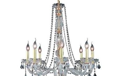 Crystal Chandelier Venetian Dining Room Pendant Lighting 8 Light Fixture 28 inch