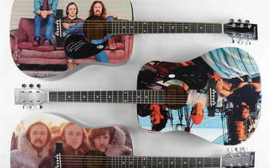 David Crosby, Graham Nash & Stephen Stills Signed "Crosby Stills & Nash" Set of (3) Full-Size Acoustic Guitars (JSA)