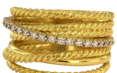David Yurman Crossover Ring in 18 Karat Yellow Gold