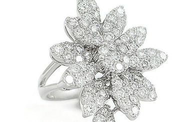 Diamond Flower Cocktail Ring