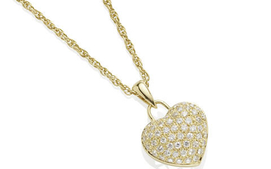 Diamond Puffed Heart Pendant