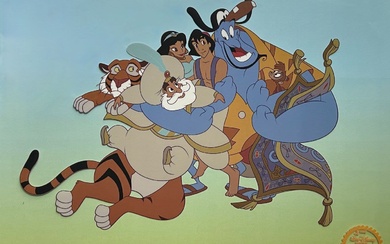 Disney Aladdin Cast Limited Edition Sericel Animation Art Cel
