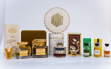 Divers Parfumeurs - (années 1960-1980) Lot comprenant: - trois diminutifs parfums Pierre Balmain, -un diminutif...