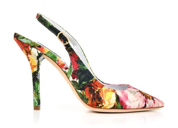 Dolce&Gabbana Shoe Exotic Flower Print on Brocade