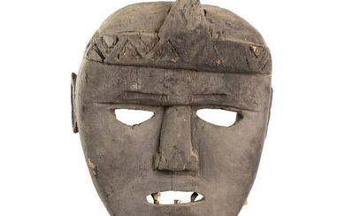 Early African Male Figure Carved Mask