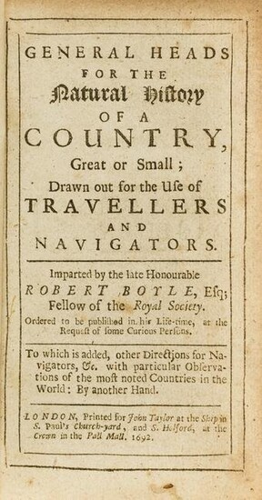 Early travel guide.- Boyle (Robert) General Heads for