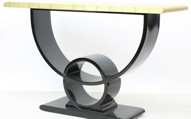 Eclipse Lacquer and Gold Leaf Console Table