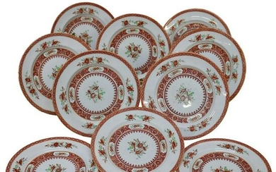 8 English Copeland Spode for Tiffany Floral Plates