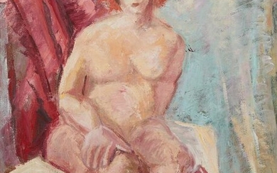 Elizabeth Grant Female Nude w/ Red Hair Painting on