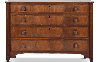 FEDERAL INLAID MAHOGANY CHEST OF DRAWERS, EARLY 19TH CENTURY 37 3/4 x 44 1/2 x 20 3/4 in. (95.9 x 113 x 52.7 cm.)