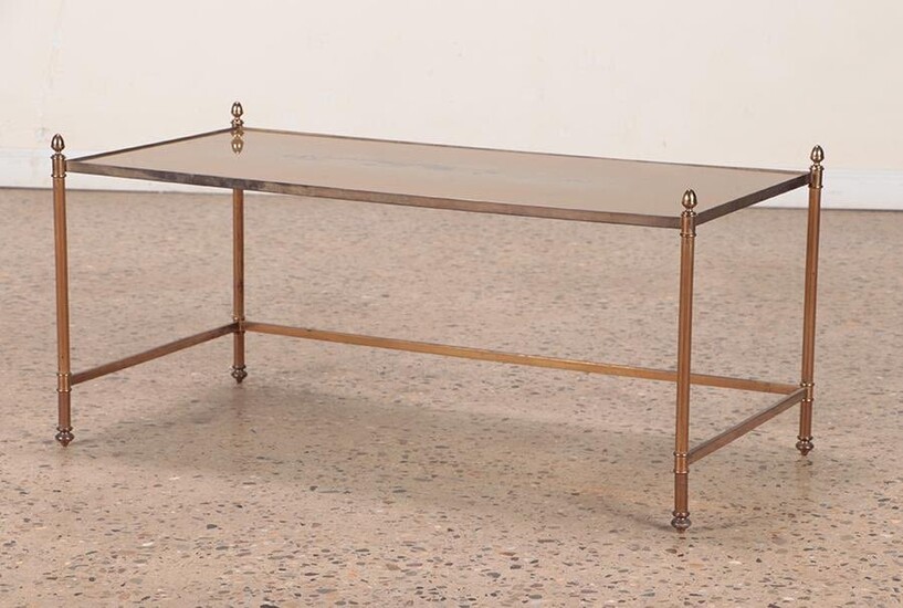 FRENCH BRASS AND GLASS COFFEE TABLE CIRCA 1950
