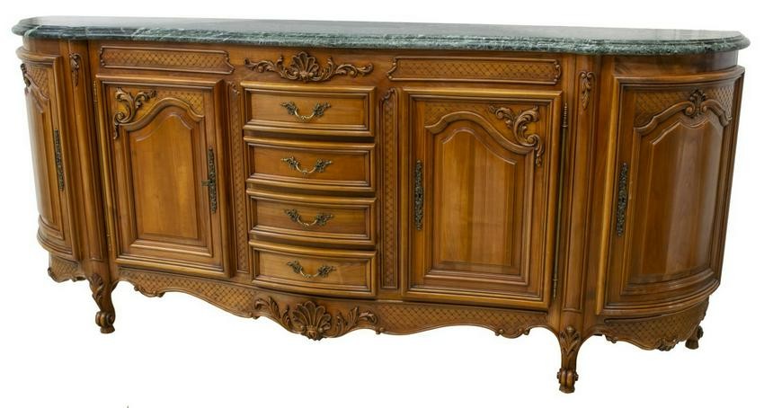 FRENCH LOUIS XV STYLE MARBLE-TOP SIDEBOARD